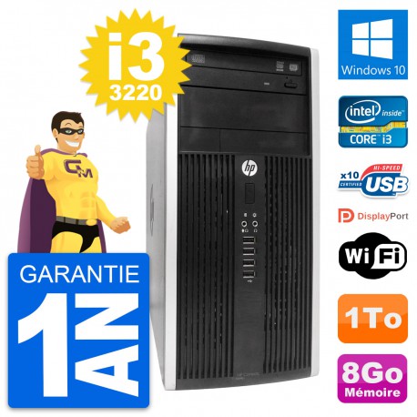 PC Tour HP Compaq Pro 6300 CMT Intel i3-3220 RAM 8Go Disque 1To Windows 10 Wifi