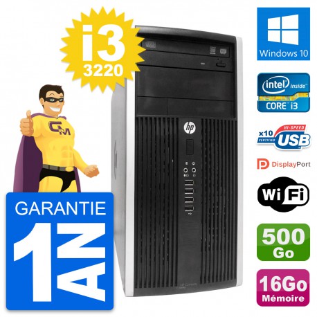 PC Tour HP Pro 6300 CMT Intel i3-3220 RAM 16Go Disque Dur 500Go Windows 10 Wifi