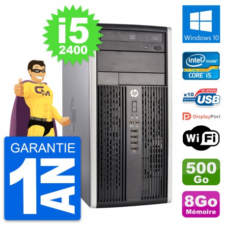 PC Tour HP Pro 6300 CMT Intel i5-2400 RAM 8Go Disque Dur 500Go Windows 10 Wifi