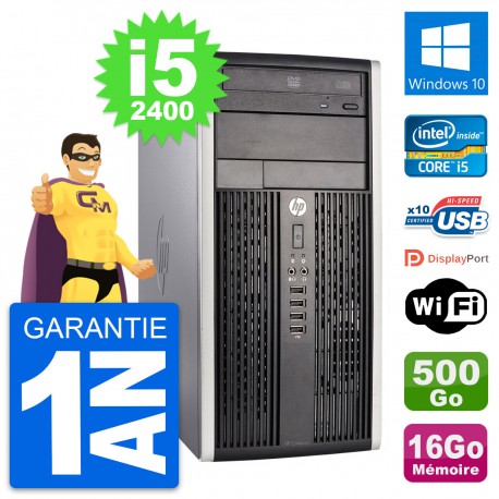 PC Tour HP Pro 6300 CMT Intel i5-2400 RAM 16Go Disque Dur 500Go Windows 10 Wifi