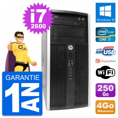 PC Tour HP Pro 6300 CMT Intel i7-2600 RAM 4Go Disque Dur 250Go Windows 10 Wifi