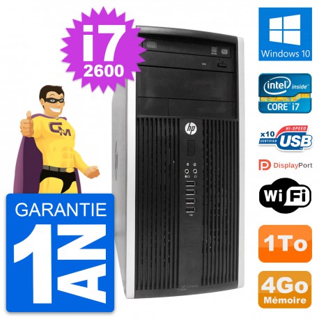 PC Tour HP Compaq Pro 6300 CMT Intel i7-2600 RAM 4Go Disque 1To Windows 10 Wifi