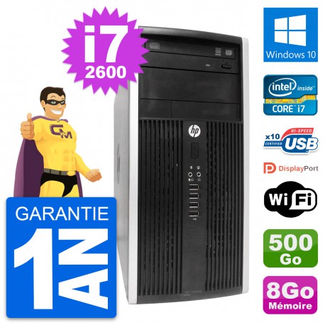 PC Tour HP Pro 6300 CMT Intel i7-2600 RAM 8Go Disque Dur 500Go Windows 10 Wifi