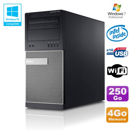 PC Tour Dell Optiplex 790 Intel G630 2,7Ghz 4Go Disque 250Go DVD WIFI Win 7