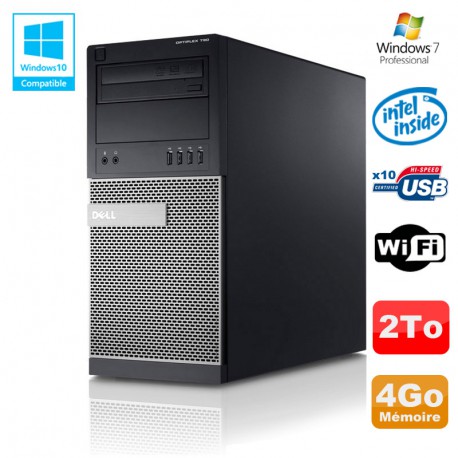 PC Tour Dell Optiplex 790 Intel G630 2,7Ghz 4Go Disque 2000Go DVD WIFI Win 7