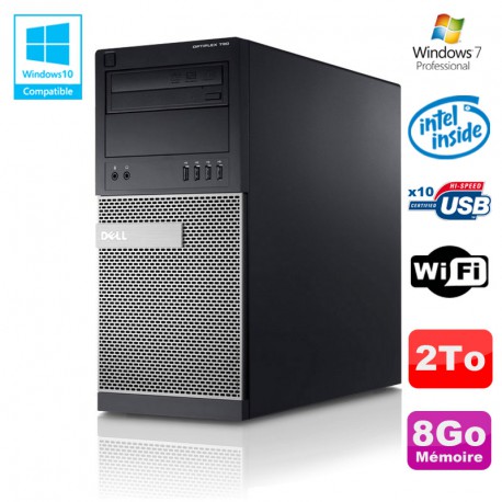 PC Tour Dell Optiplex 790 Intel G630 2,7Ghz 8Go Disque 2000Go DVD WIFI Win 7