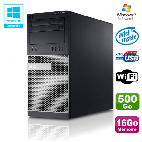 PC Tour Dell Optiplex 790 Intel G630 2,7Ghz 16Go Disque 500Go DVD WIFI Win 7