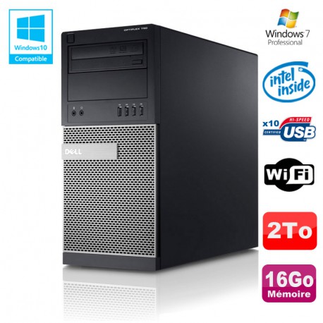 PC Tour Dell Optiplex 790 Intel G630 2,7Ghz 16Go Disque 2000Go DVD WIFI Win 7