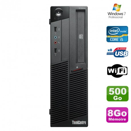 PC Lenovo Thinkcentre M90P 5864 Core i5-650 3.2GHz 8Go 500Go Graveur WIFI W7