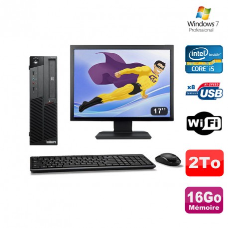 PC Lenovo M90P 5864 Core i5-650 3.2GHz 16Go 2000Go Graveur WIFI W7 + Ecran 17"