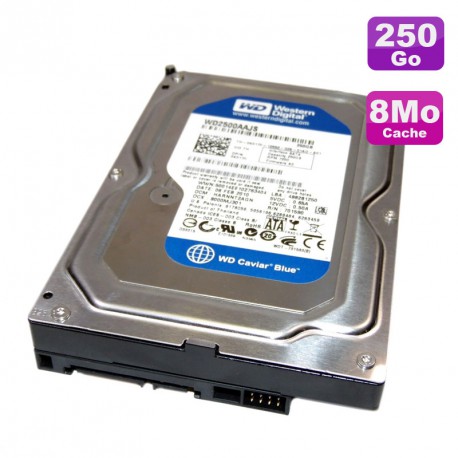 Disque Dur 250Go SATA 3.5" Western Digital Caviar Blue WD2500AAJS-75M0A0 7200 8Mo