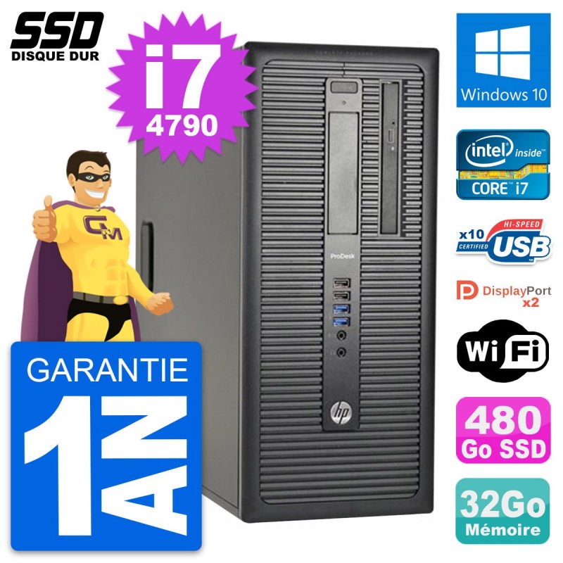 PC Tour HP ProDesk 600 G1 Intel Core i7-4790 RAM 32Go SSD 480Go