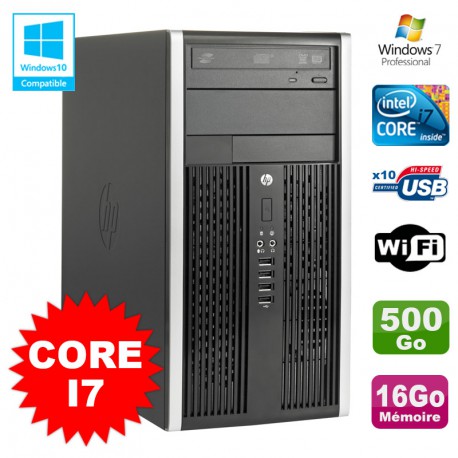 PC Tour HP Elite 8200 Core I7 3,4Ghz 16Go Disque 500Go Graveur WIFI Win 7