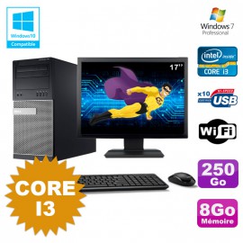 Lot PC Tour Dell 790 Intel Core I3 3.1Ghz 8Go 250Go DVD WIFI Win 7 + Ecran 17"