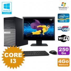 Lot PC Tour Dell 790 Intel Core I3 3.1Ghz 4Go 250Go DVD WIFI Win 7 + Ecran 19"