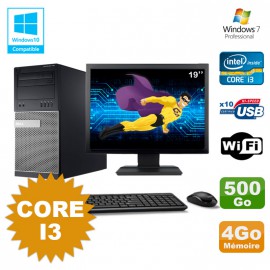 Lot PC Tour Dell 790 Intel Core I3 3.1Ghz 4Go 500Go DVD WIFI Win 7 + Ecran 19"