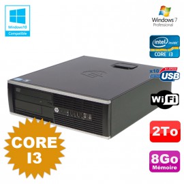 PC HP Compaq 6200 Pro SFF Core i3 3.1GHz 8Go Disque 2To DVD WIFI W7 Pro